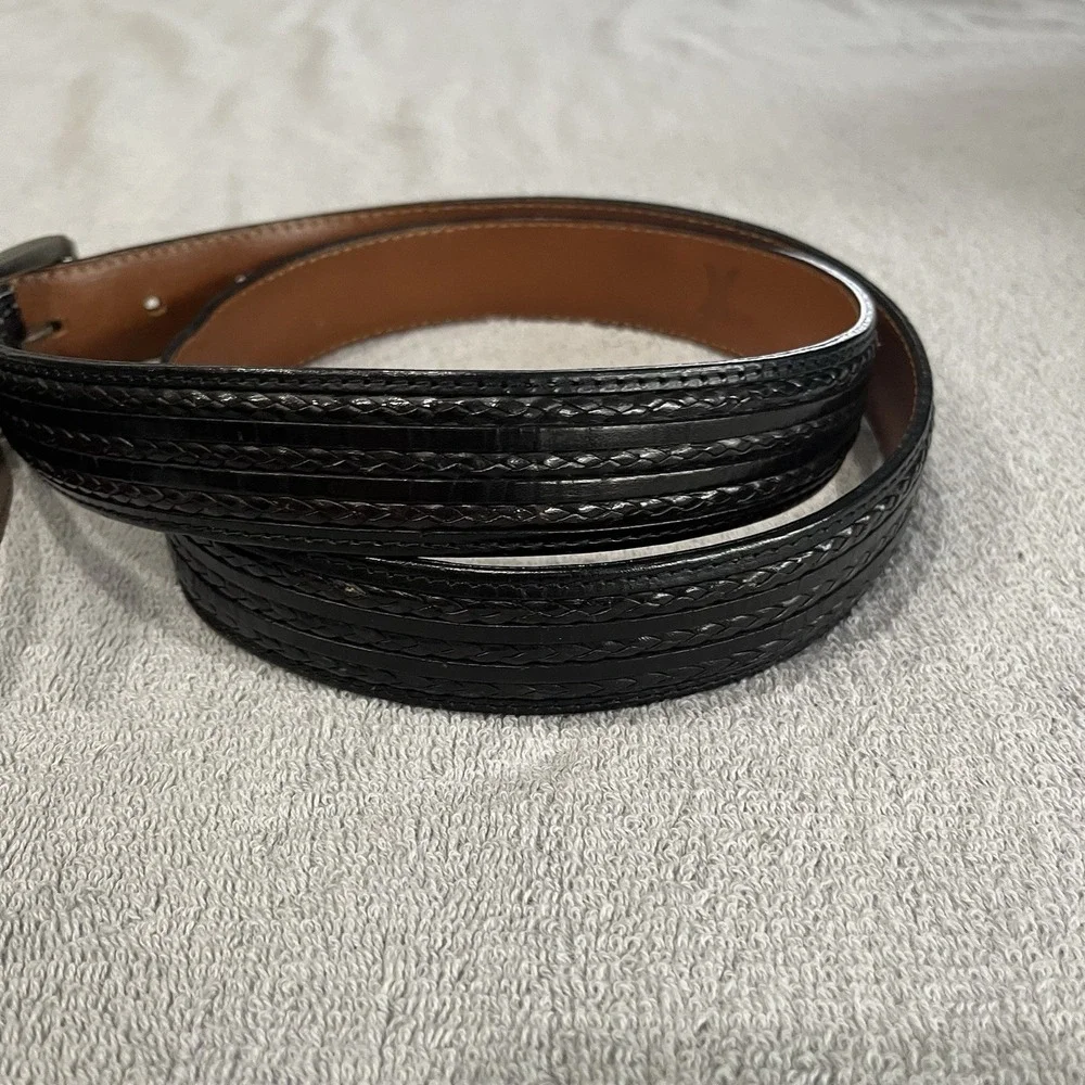 Vtg Cole Haan Men's Black Hand sewn Braided Leather Maine USA 40 Luxury
